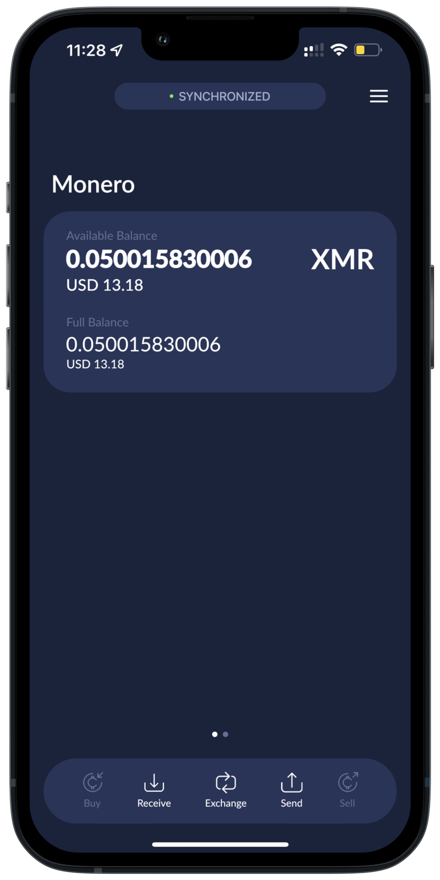 Cake Wallet mobile screenshot